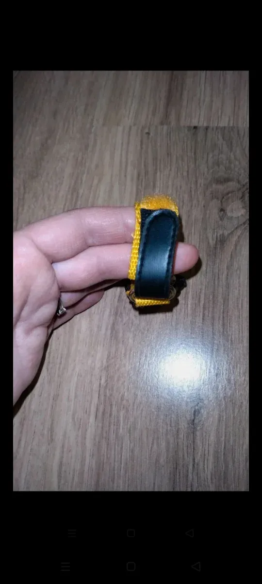 Orologio Quarzo Cinturino Velcro Giallo Nero