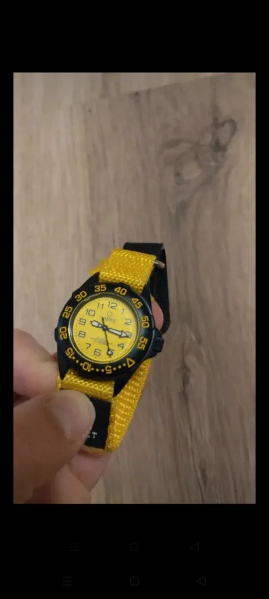 Orologio Quarzo Cinturino Velcro Giallo Nero