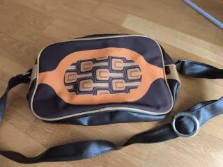 Bolso bandolera vintage marrón y naranja