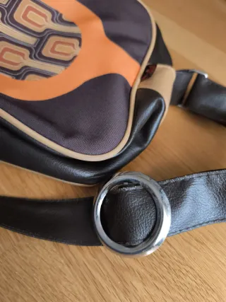 Bolso bandolera vintage marrón y naranja