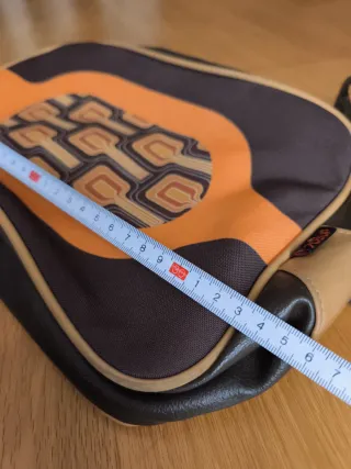 Bolso bandolera vintage marrón y naranja