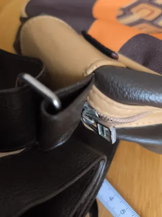 Bolso bandolera vintage marrón y naranja