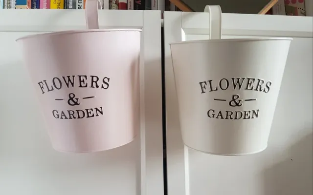 2 Maceteros/Organizadores Colgantes Flores