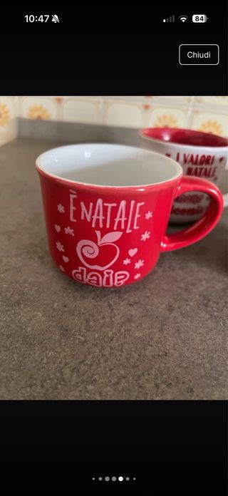 Set tazze natalizie in ceramica