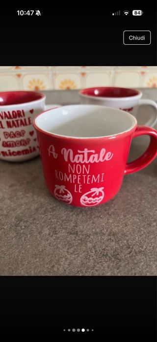 Set tazze natalizie in ceramica