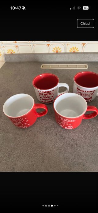 Set tazze natalizie in ceramica