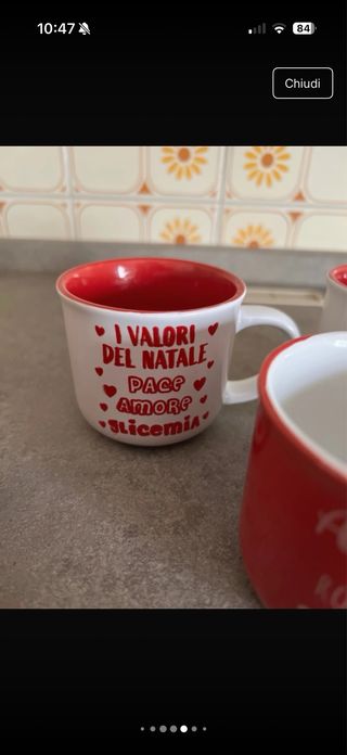 Set tazze natalizie in ceramica