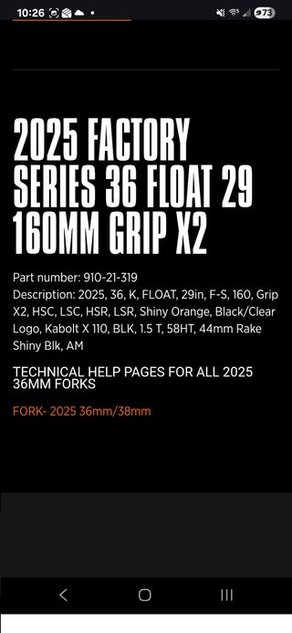 Fox 36 Factory Kashima 160mm 29" Grip X2 2025