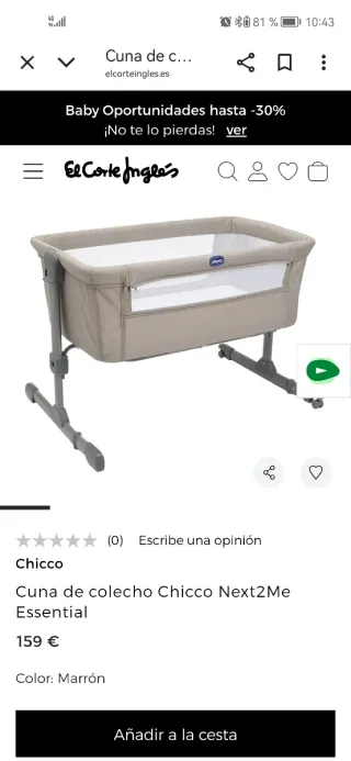 Minicuna Colecho Chicco, nueva.