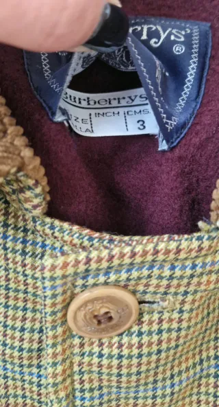 Giacca Burberrys vintage 100% in pura lana pied de