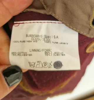 Giacca Burberrys vintage 100% in pura lana pied de