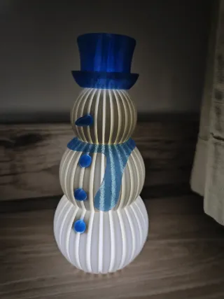 Pupazzo di Neve azzurro e Bianco