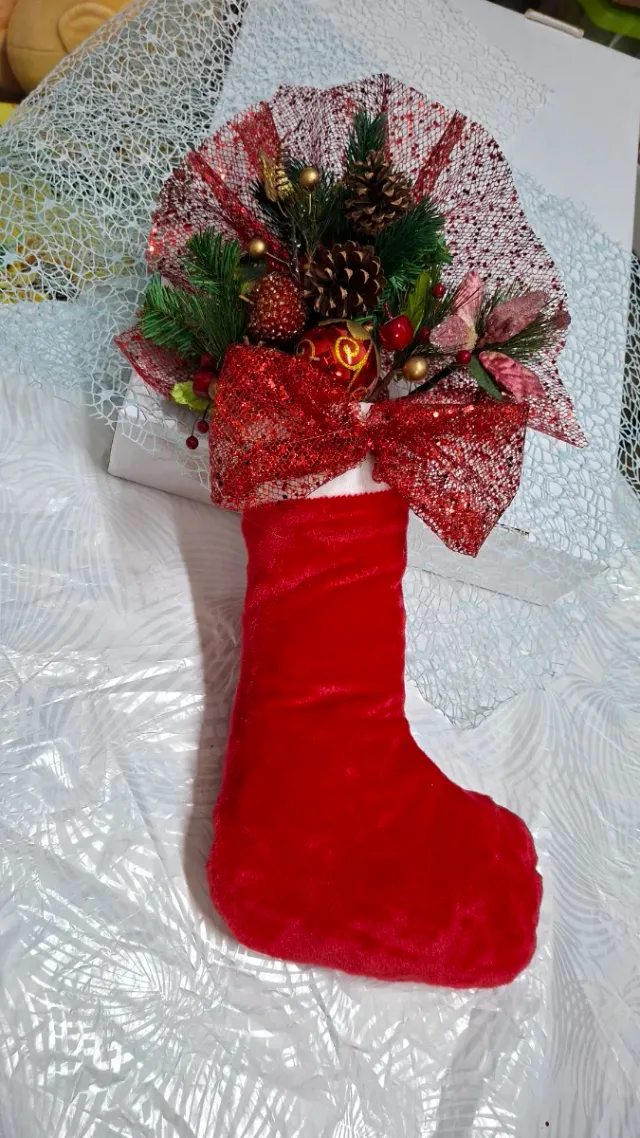 Decorazione Natalizia Fuoriporta Rosso Oro