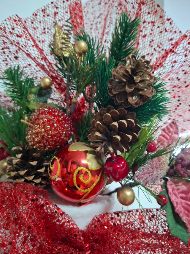 Decorazione Natalizia Fuoriporta Rosso Oro