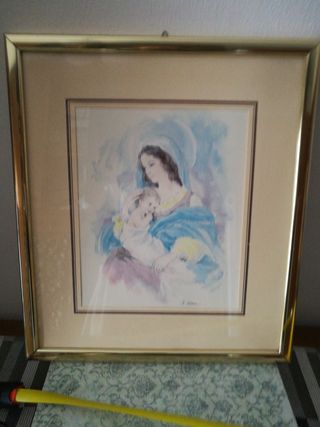 Quadro Natività con cornice dorata