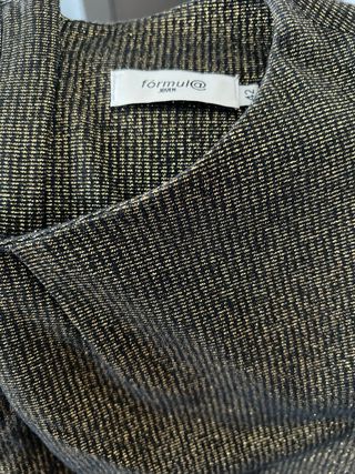 Vestido fiesta o ocasión negro y dorado