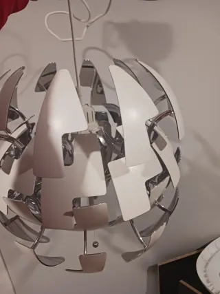 Lámpara Colgante IKEA PS 2014 Blanca y Plateada