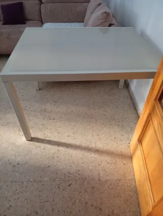 Mesa de comedor extensible cristal y metal