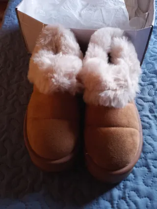 Zapatos cálidos de ante con forro de peluche