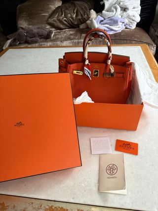 Bolso Hermès Naranja con Accesorios