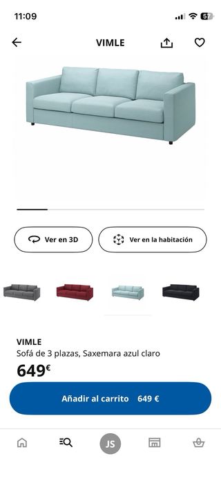 Sofá 3 plazas Ikea Vimle