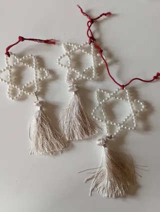 Set 3 Addobbi Stella Perle Rosse