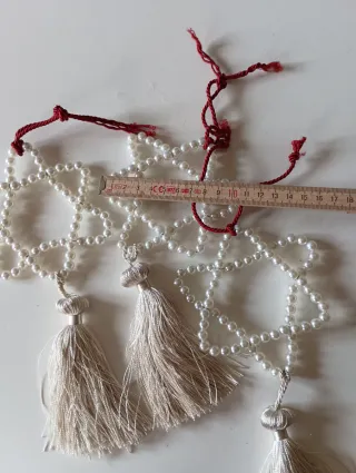 Set 3 Addobbi Stella Perle Rosse