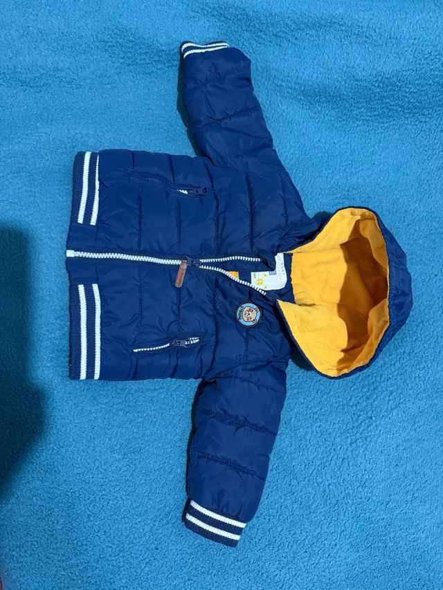 Chaqueta infantil azul y amarilla 80 cm 6/12 Meses
