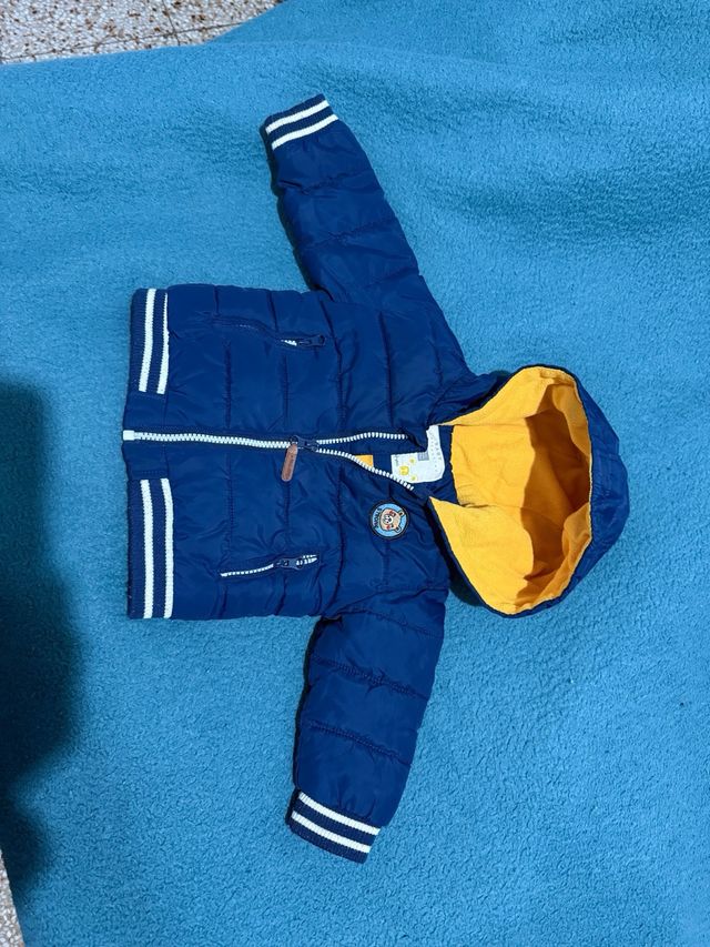 Chaqueta infantil azul y amarilla 80 cm 6/12 Meses