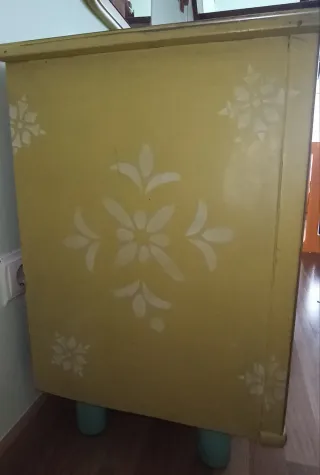 Cómoda de madera 3 cajones multicolor