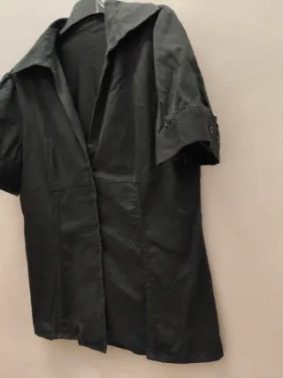 Camicia a maniche in corte total black Tg. M/L