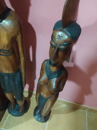 Figuras madera artesana africana (2 uds)