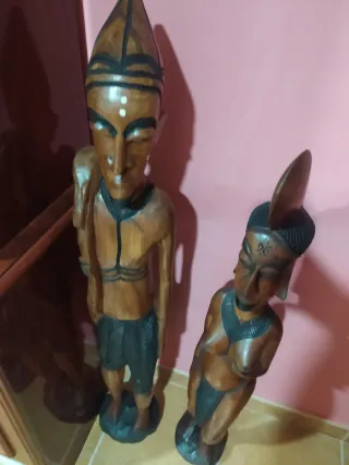 Figuras madera artesana africana (2 uds)