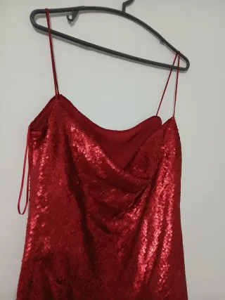 Abito rosso con paillettes tg M-L