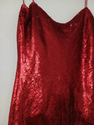 Abito rosso con paillettes tg M-L