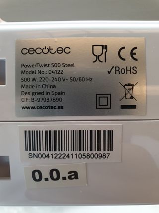 Batidora Cecotec Powertwist 500 Steel