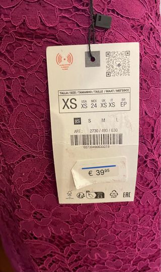 falda de encaje fucsia Zara nueva