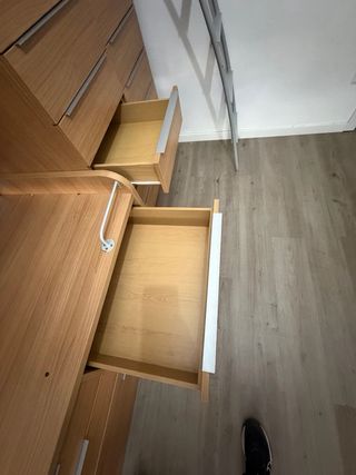 Mueble litera con escritorio y cajones