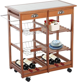 Carrello Cucina Legno con Cassetti Portaposate 2 R