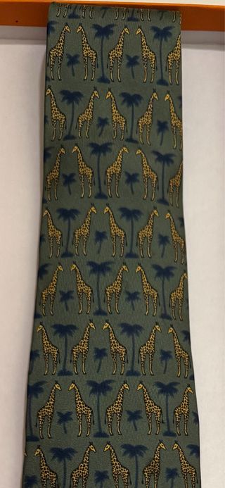 Corbata Hermès Jirafas Verde
