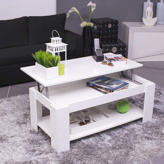 Tavolino da Caffè Soggiorno con Rialzo e Contenito