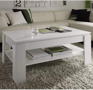 Tavolino da Caffè Soggiorno con Rialzo e Contenito