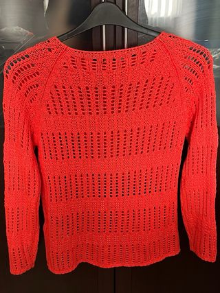 Jersey Cortefiel Rojo Calado Manga Larga