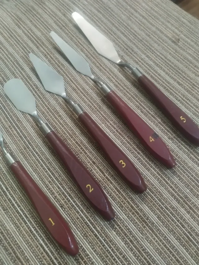 Set 5 Espátulas para Pintar y 10 pinceles
