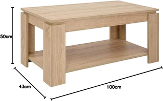 Tavolino da Caffè Soggiorno con Rialzo e Contenito