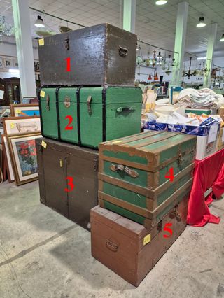 Cinque casse/bauli vintage