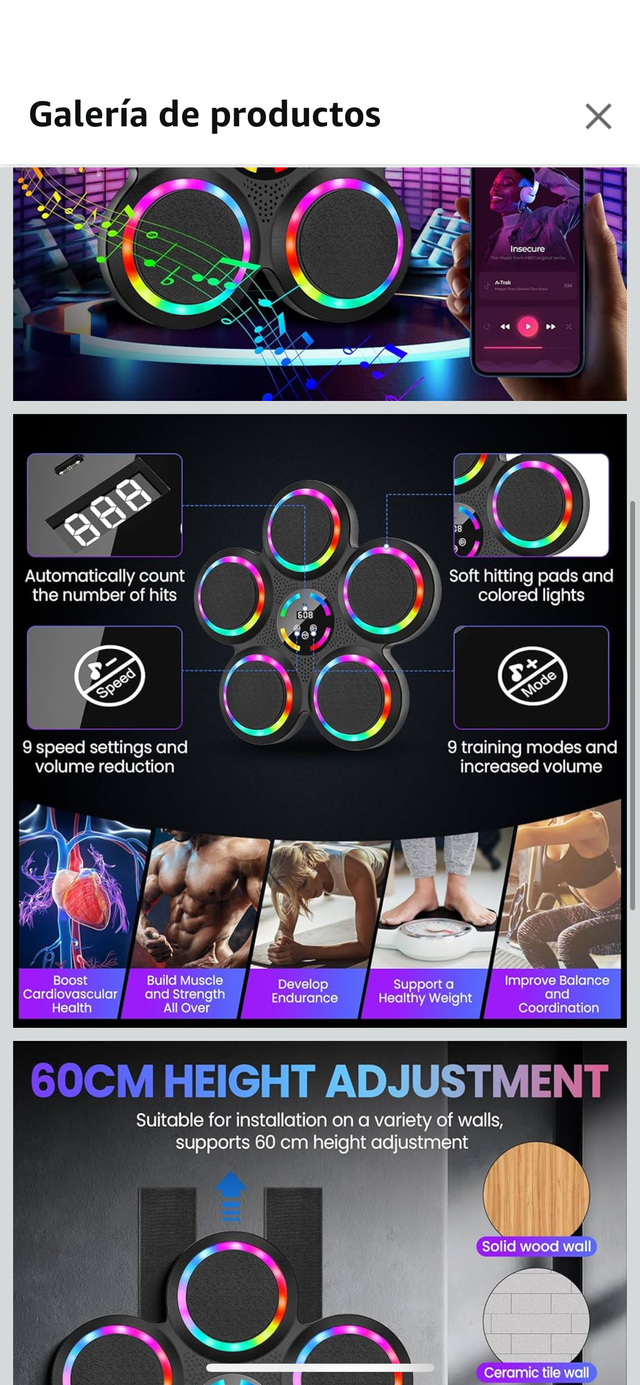 Máquina de Boxeo Inteligente con Luces LED