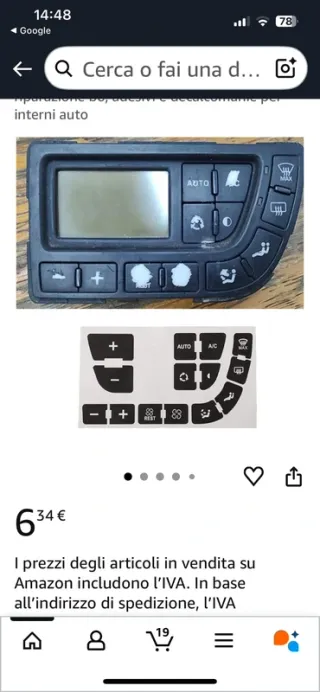 Set adesivi pulsanti Citroen C4 Picasso