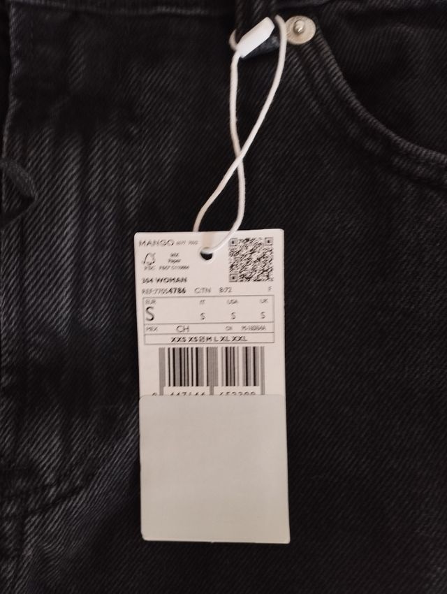 Falda vaquera larga negra Talla S