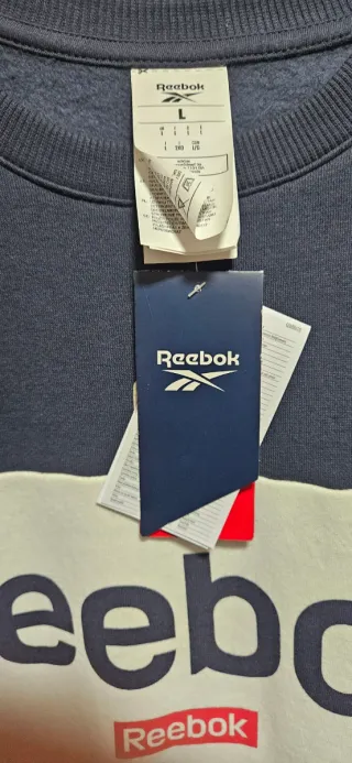 Sudadera Reebok Azul y Blanca Talla L